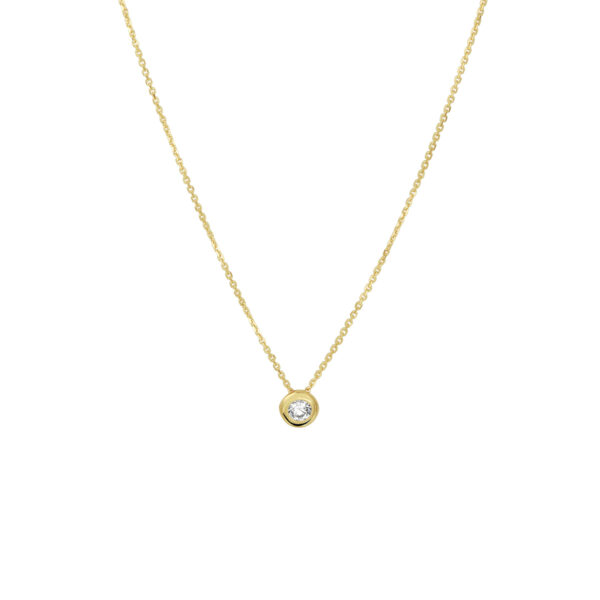 collier zirkonia 41 - 43 - 45 cm 14K geel