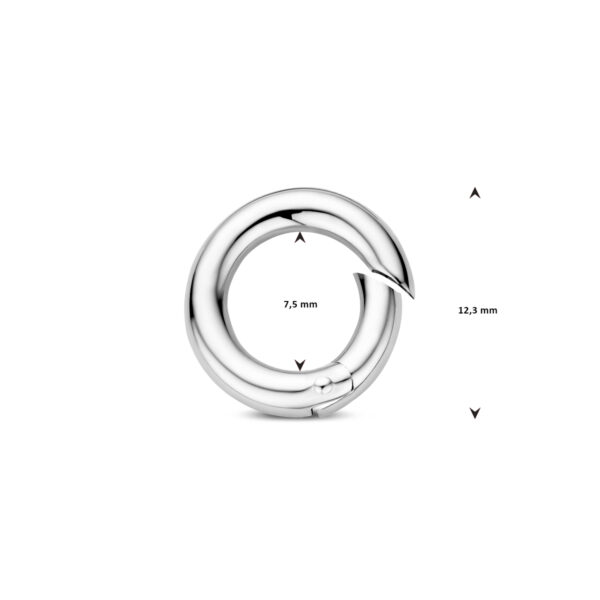 connector 12,5 mm zilver gerhodineerd - Afbeelding 3