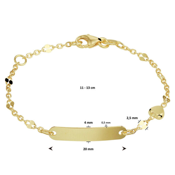 graveerarmband hart plaat 4,0 mm 11 - 13 cm 14K geel - Afbeelding 3