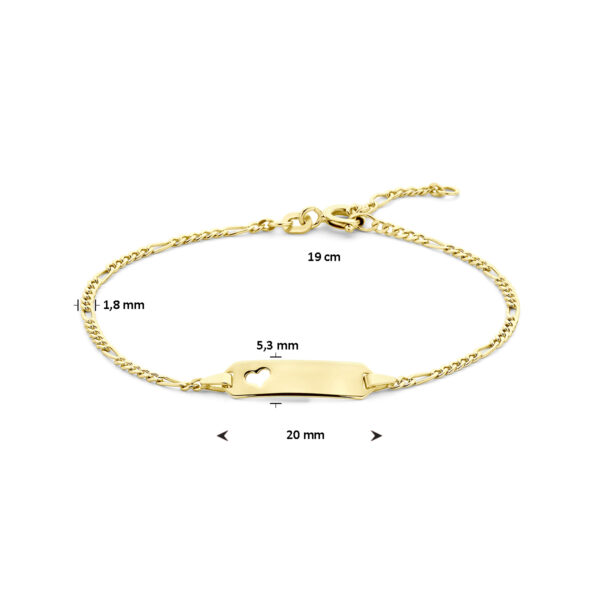 graveerarmband hart plaat 5,3 mm 15,5 - 19 cm 14K geel - Afbeelding 3