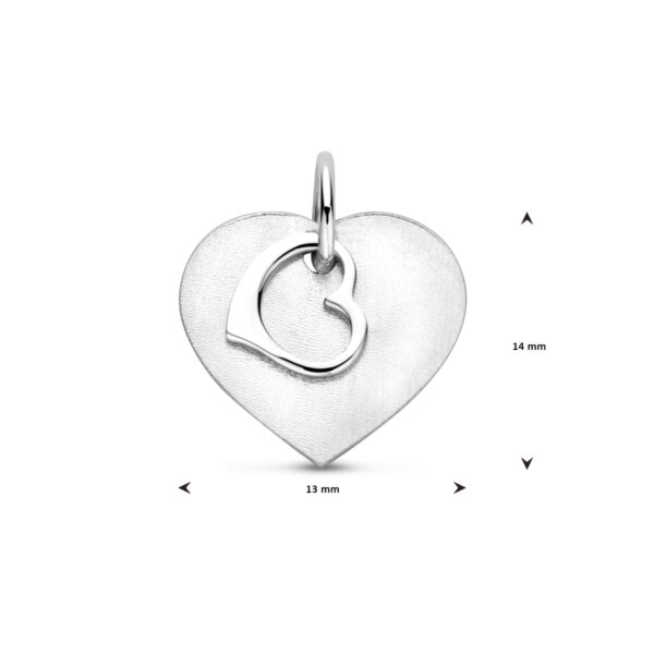 graveerhanger hartje poli/mat 13 mm zilver gerhodineerd - Afbeelding 4