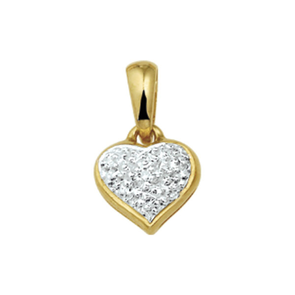 hanger hart diamant 0.005ct h vsi 14K geel