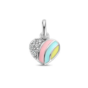 hanger hart en zirkonia zilver gerhodineerd