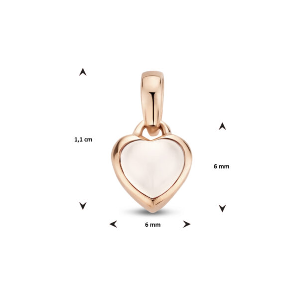 hanger hart maansteen 14K rosé - Afbeelding 4