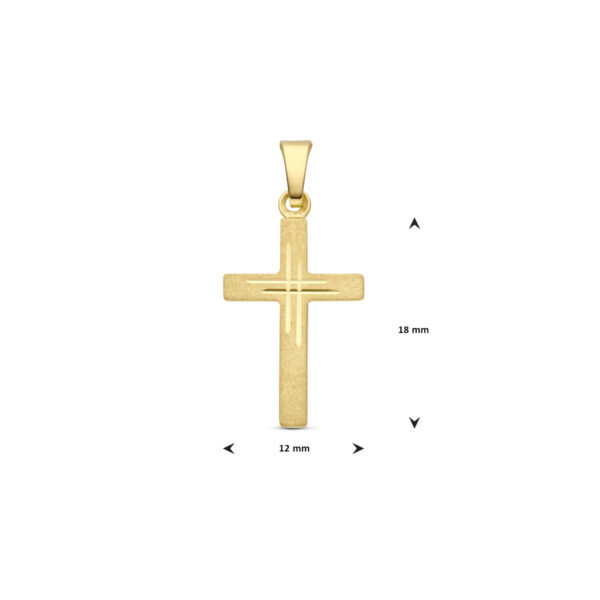 hanger kruis gediamanteerd 14K geel - Afbeelding 4