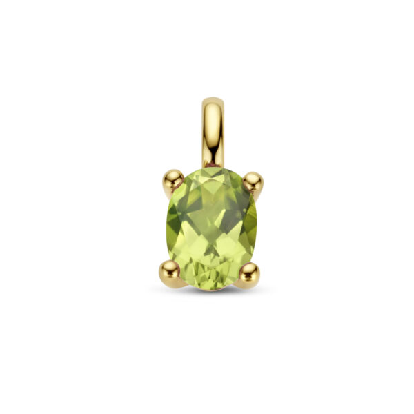 hanger peridot 14K geel