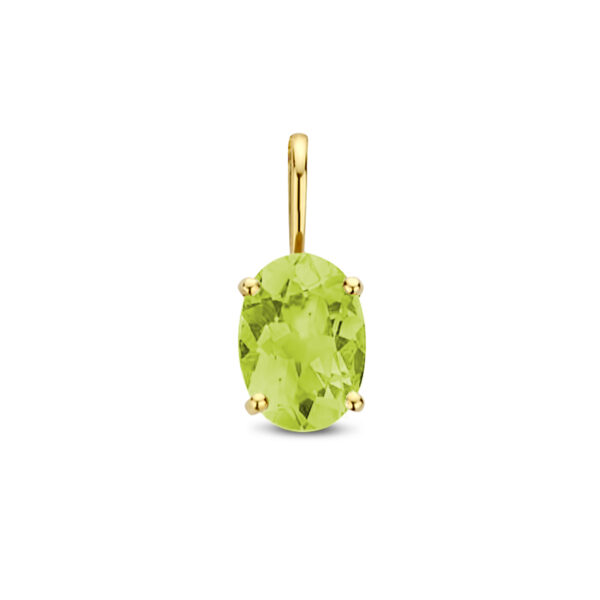 hanger peridot 14K geel