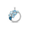 hanger rondje blauw topaas en zirkonia zilver gerhodineerd