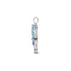 hanger rondje blauw topaas en zirkonia zilver gerhodineerd - Afbeelding 3