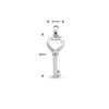 hanger sleutel zirkonia zilver gerhodineerd - Afbeelding 4
