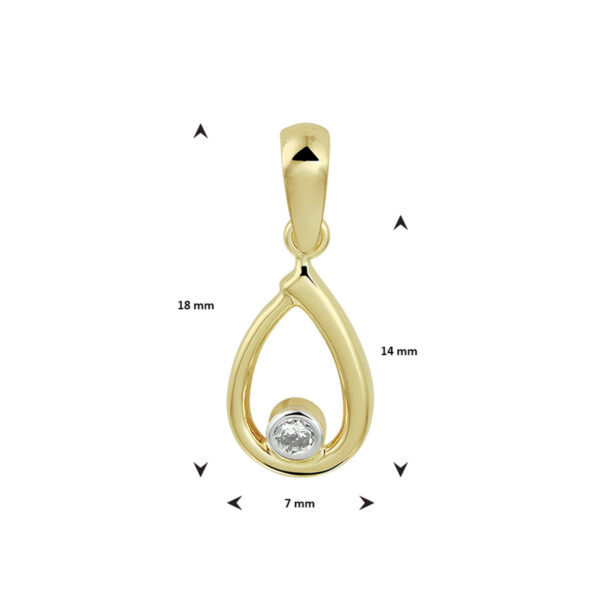 hanger zirkonia 14K geel - Afbeelding 4