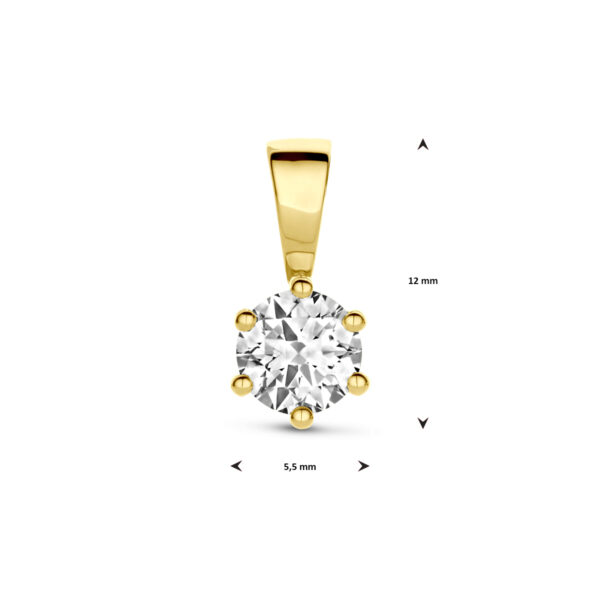 hanger zirkonia 14K geelgoud - Afbeelding 4