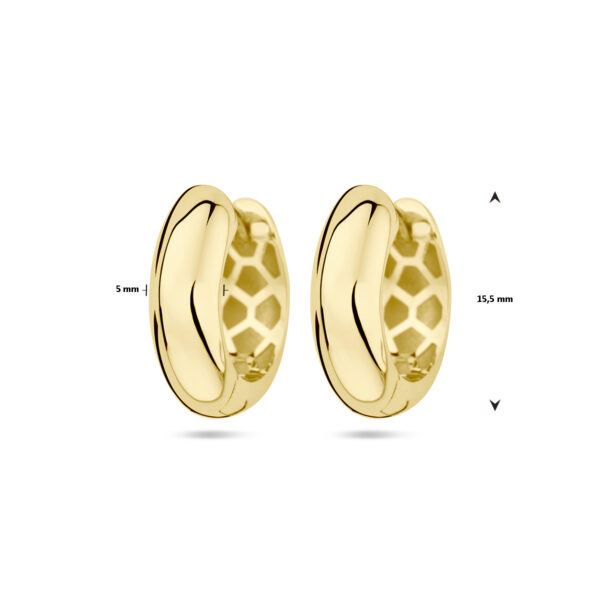 klapoorringen 5,0 mm halronde buis 14K geel - Afbeelding 4