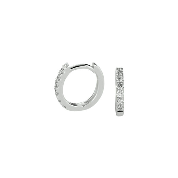 klapoorringen diamant 0.10ct (2x0.05ct) g si 14K witgoud