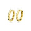 klapoorringen gedraaid 16 mm 14K geelgoud