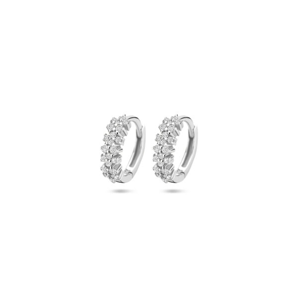 klapoorringen zirkonia 11,5 mm zilver gerhodineerd