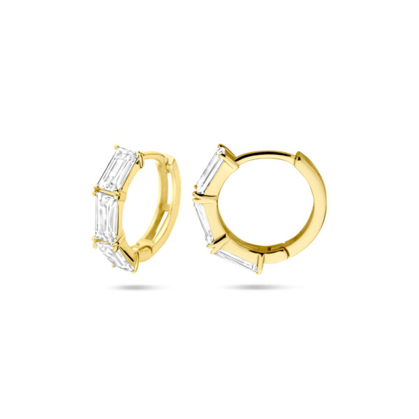 klapoorringen zirkonia 15,5 mm 1 micron zilver verguld (geel) - Afbeelding 3