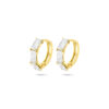 klapoorringen zirkonia 15,5 mm 1 micron zilver verguld (geel)