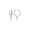 klapoorringen zirkonia 16 mm zilver gerhodineerd - Afbeelding 3