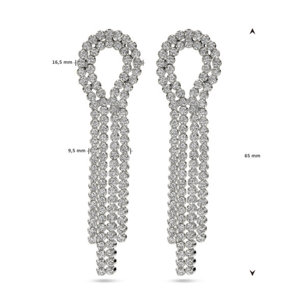 oorhangers zirkonia zilver gerhodineerd - Afbeelding 4