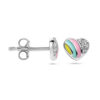 oorknoppen hart en zirkonia zilver gerhodineerd - Afbeelding 3
