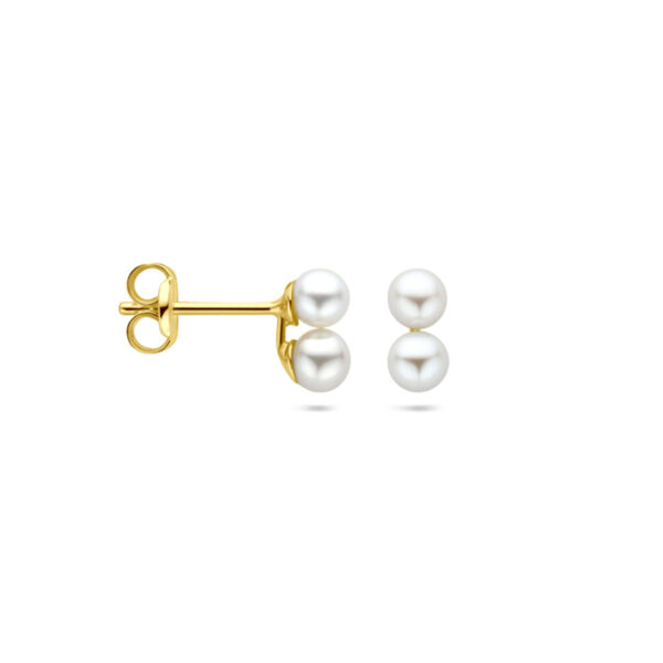 oorknoppen parel 7 mm 14K geel - Afbeelding 3