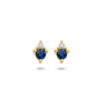oorknoppen saffier en diamant 0.02ct (2x 0.01ct) h p1 14K geelgoud
