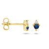 oorknoppen saffier en diamant 0.02ct (2x 0.01ct) h p1 14K geelgoud - Afbeelding 3
