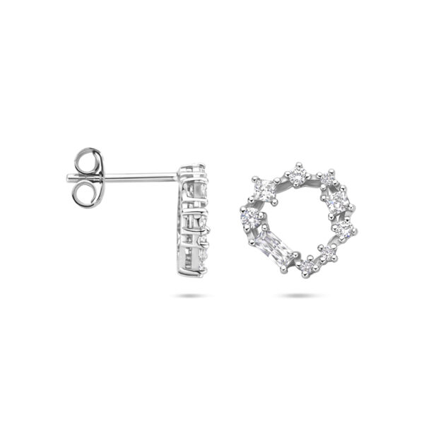 oorknoppen zirkonia 11 mm zilver gerhodineerd - Afbeelding 3