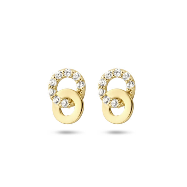 oorknoppen zirkonia 14K geel