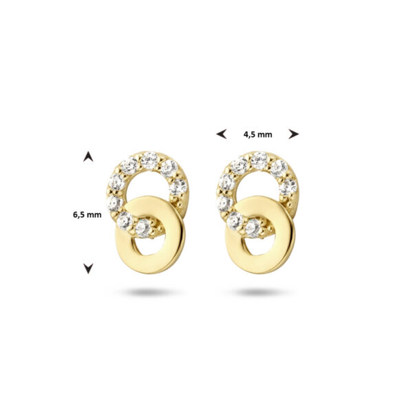 oorknoppen zirkonia 14K geel - Afbeelding 5