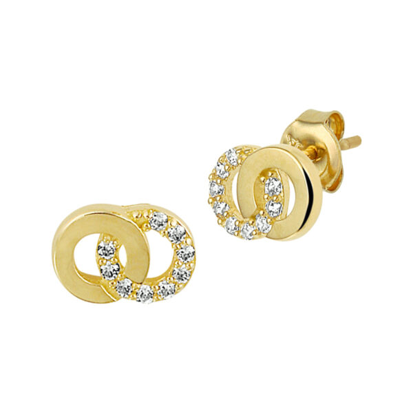 oorknoppen zirkonia 14K geel