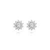 oorknoppen zirkonia 8 mm zilver gerhodineerd