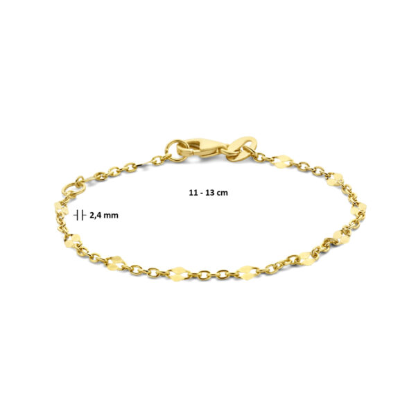 armband anker met tussenstuk 11 - 13 cm 14K geel - Afbeelding 3