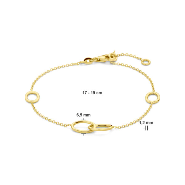 armband ovaaltjes 17 - 19 cm 14K geel - Afbeelding 3