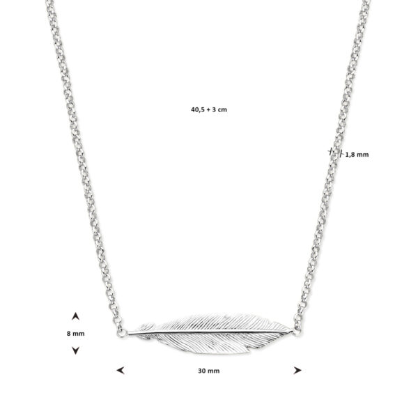 collier veer 40,5 + 3 cm zilver gerhodineerd - Afbeelding 4