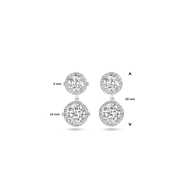 oorhangers zirkonia 20 mm zilver gerhodineerd - Afbeelding 4