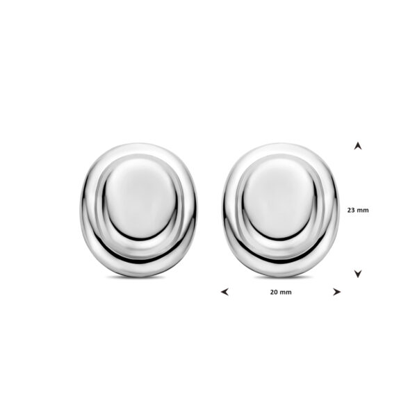 oorknoppen 23 mm zilver gerhodineerd - Afbeelding 4