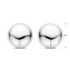 oorknoppen half-bol 20 mm zilver gerhodineerd - Afbeelding 4