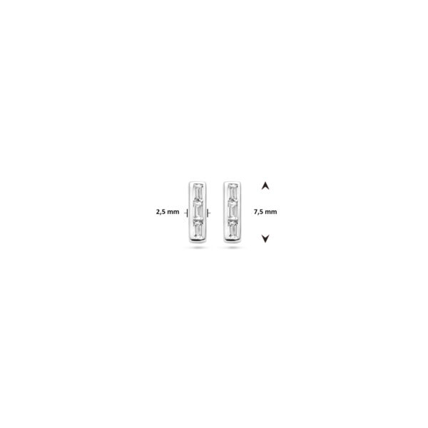 oorknoppen zirkonia 7,5 mm zilver gerhodineerd - Afbeelding 5