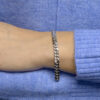 armband gourmette 6-zijdes geslepen 6,6 mm 19,5 cm zilver gerhodineerd - Afbeelding 2