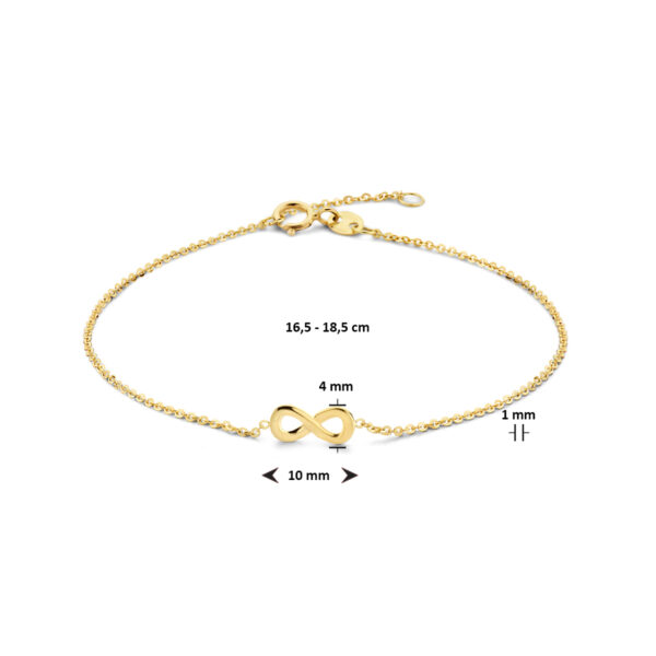 armband infinity 16,5 - 18,5 cm 14K geelgoud - Afbeelding 4