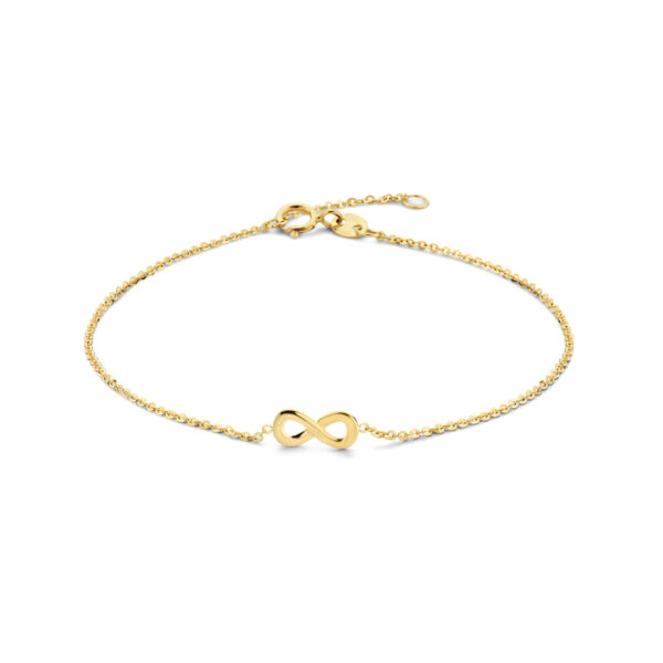armband infinity 16,5 - 18,5 cm 14K geelgoud