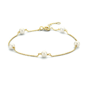 armband parel 16,5 - 17,5 - 18,5 cm 14K geelgoud