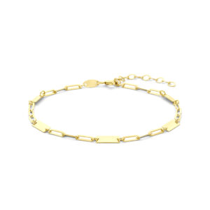 armband plaatjes 16 + 3 cm 14K geelgoud