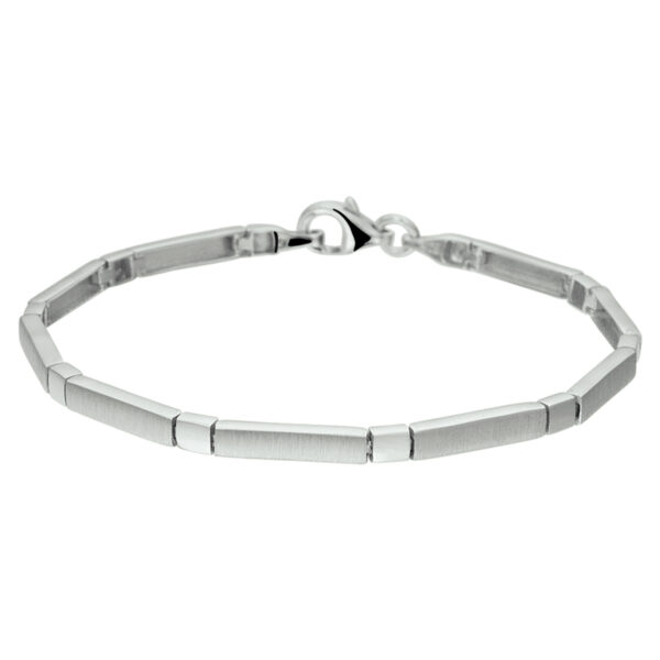 armband poli/mat 3,5 mm 19 cm zilver gerhodineerd