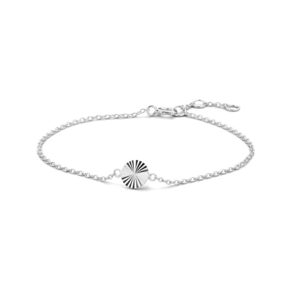 armband rondje gediamanteerd 16,5 - 17,5 - 18,5 cm zilver gerhodineerd