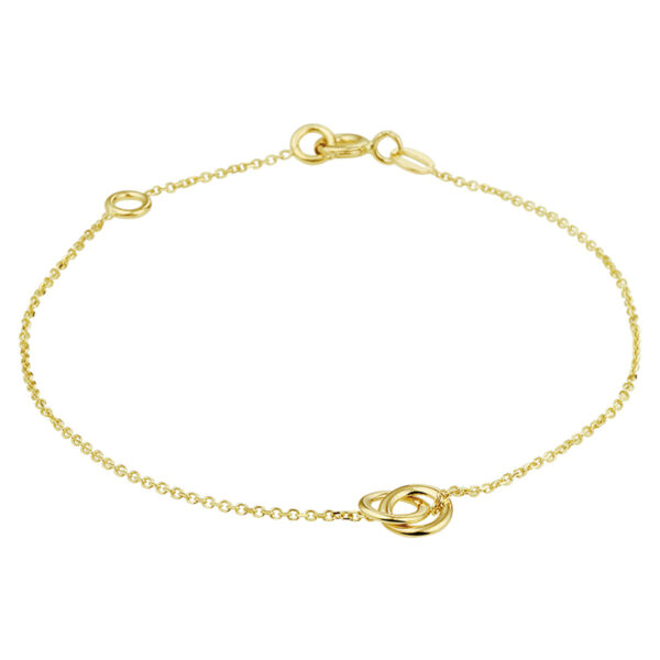 armband rondjes 16 - 18 cm 14K geelgoud