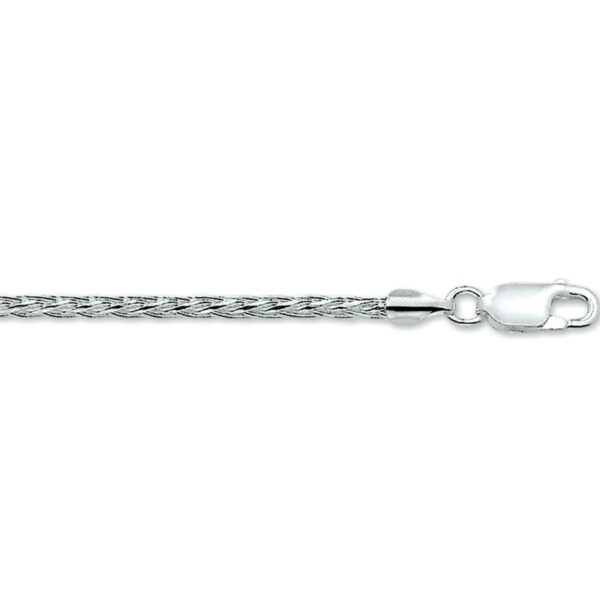 armband vossestaart 2,0 mm 18 cm zilver gerhodineerd