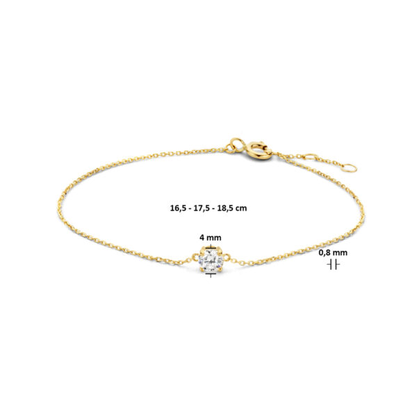 armband zirkonia 0,8 mm 16,5 - 17,5 - 18,5 cm 14K geelgoud - Afbeelding 5